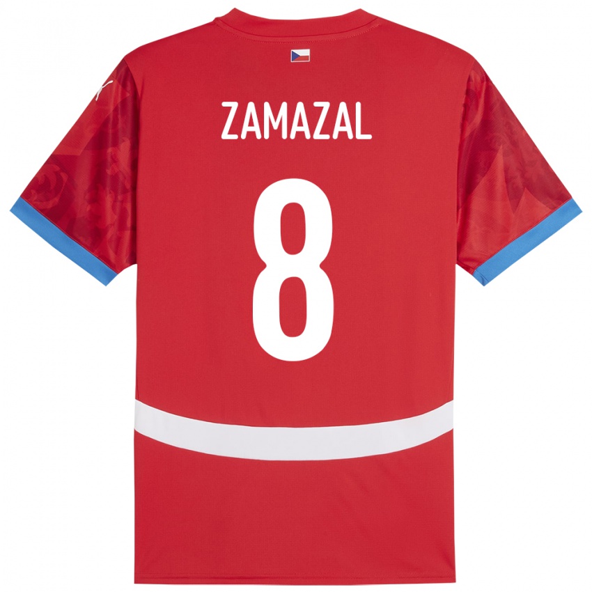 Hombre Camiseta Chequia Denis Zamazal #8 Rojo 1ª Equipación 24-26 La Camisa Chile