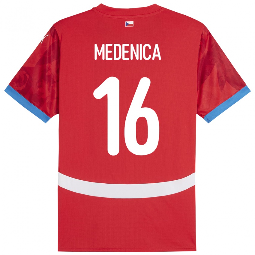 Hombre Camiseta Chequia Djordjije Medenica #16 Rojo 1ª Equipación 24-26 La Camisa Chile