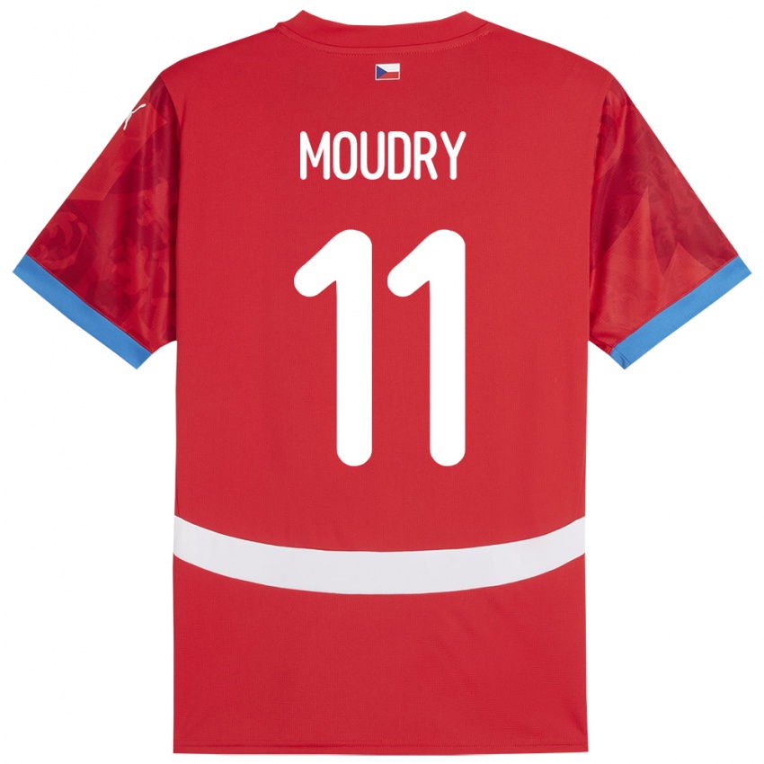 Hombre Camiseta Chequia Lukas Moudry #11 Rojo 1ª Equipación 24-26 La Camisa Chile