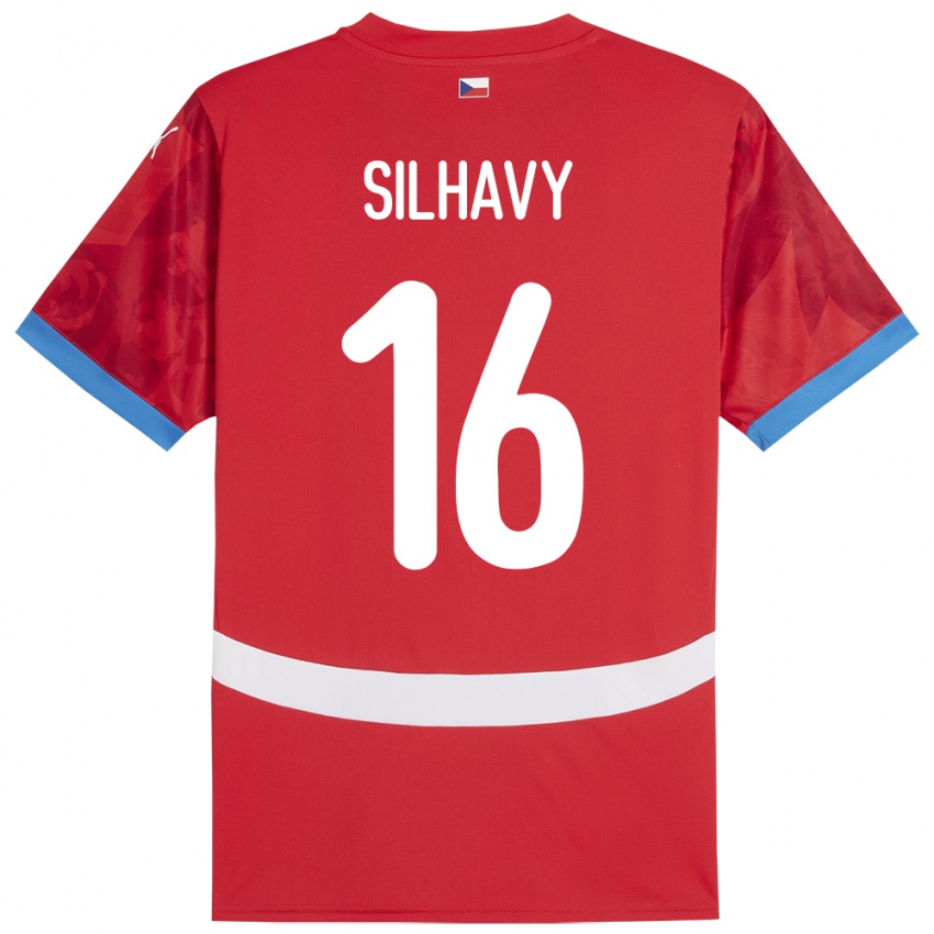 Hombre Camiseta Chequia Matyas Silhavy #16 Rojo 1ª Equipación 24-26 La Camisa Chile