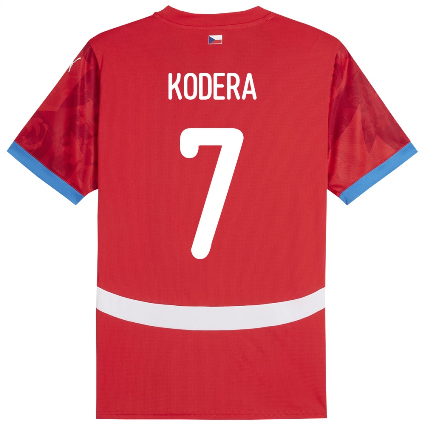 Hombre Camiseta Chequia Matyas Kodera #7 Rojo 1ª Equipación 24-26 La Camisa Chile