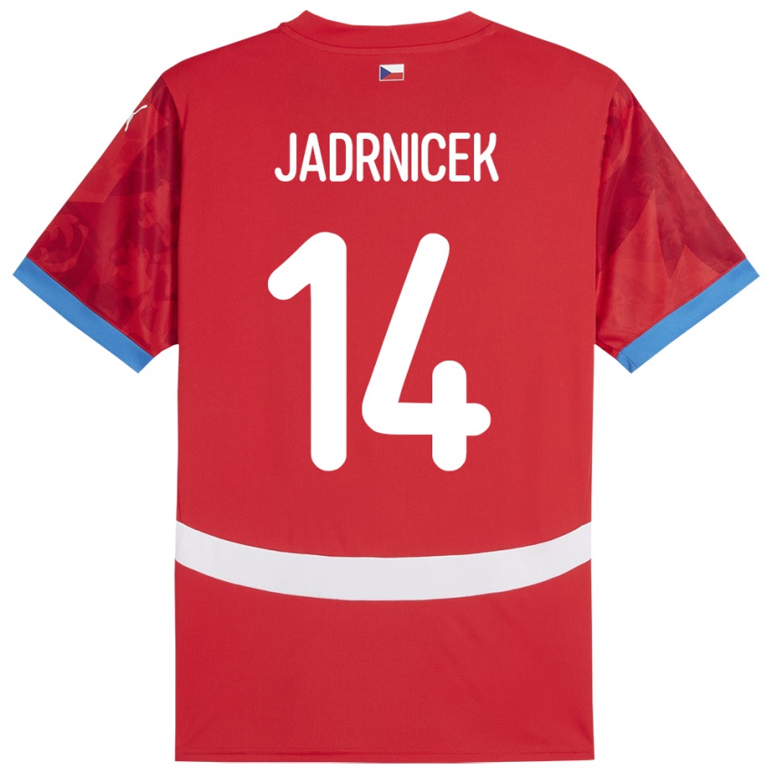 Hombre Camiseta Chequia Nikola Jadrnicek #14 Rojo 1ª Equipación 24-26 La Camisa Chile