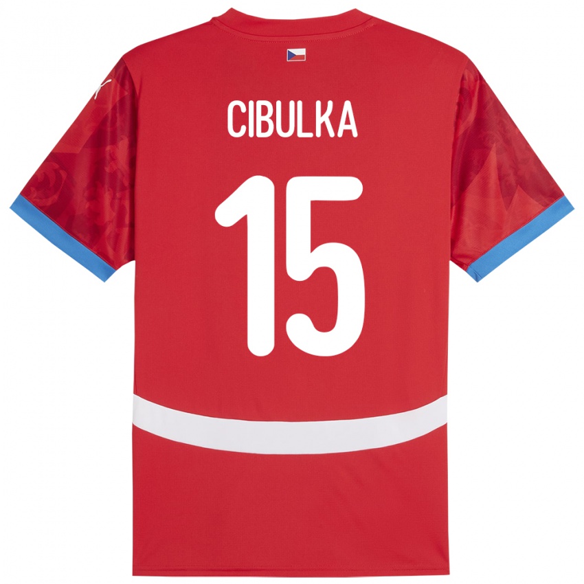 Hombre Camiseta Chequia Oskar Cibulka #15 Rojo 1ª Equipación 24-26 La Camisa Chile