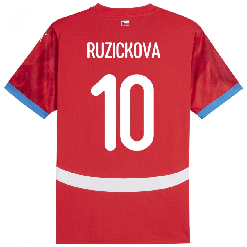 Hombre Camiseta Chequia Kristýna Růžičková #10 Rojo 1ª Equipación 24-26 La Camisa Chile