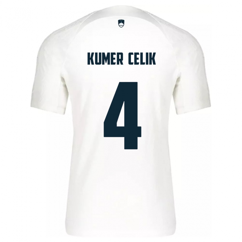 Hombre Camiseta Eslovenia An Kumer Celik #4 Blanco 1ª Equipación 24-26 La Camisa Chile