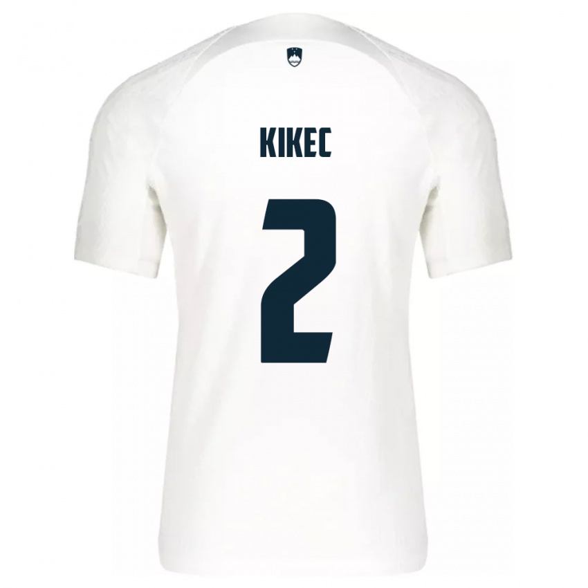 Hombre Camiseta Eslovenia Timon Kikec #2 Blanco 1ª Equipación 24-26 La Camisa Chile