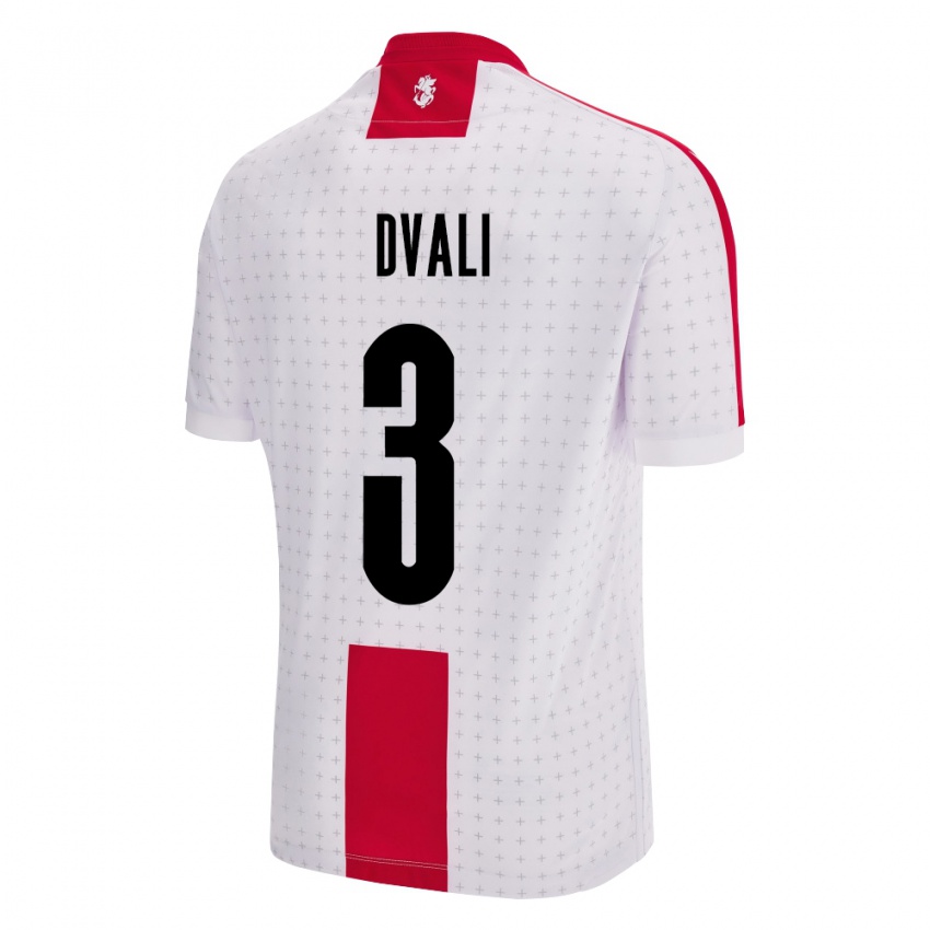 Hombre Camiseta Georgia Lasha Dvali #3 Blanco 1ª Equipación 24-26 La Camisa Chile