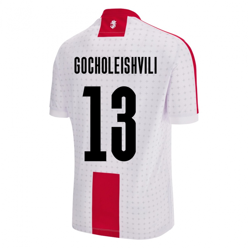 Hombre Camiseta Georgia Giorgi Gocholeishvili #13 Blanco 1ª Equipación 24-26 La Camisa Chile