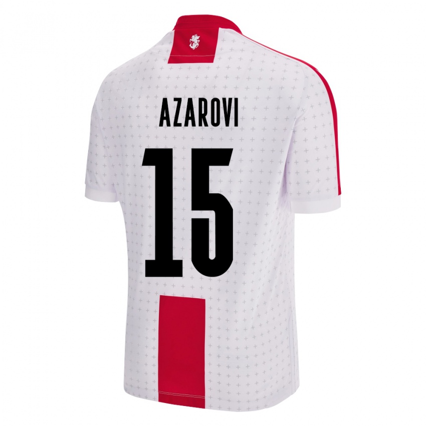 Hombre Camiseta Georgia Irakli Azarovi #15 Blanco 1ª Equipación 24-26 La Camisa Chile