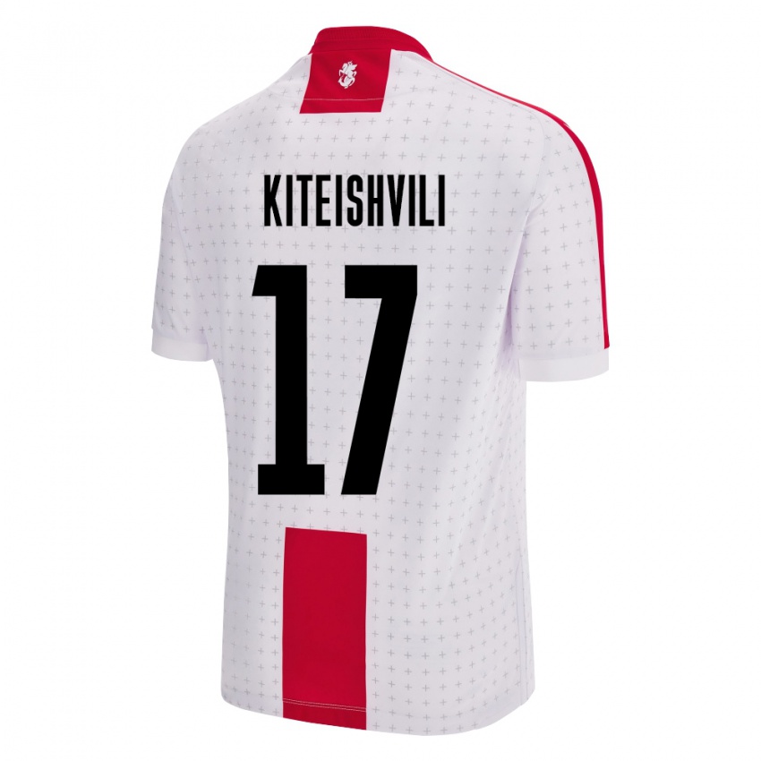 Hombre Camiseta Georgia Otar Kiteishvili #17 Blanco 1ª Equipación 24-26 La Camisa Chile