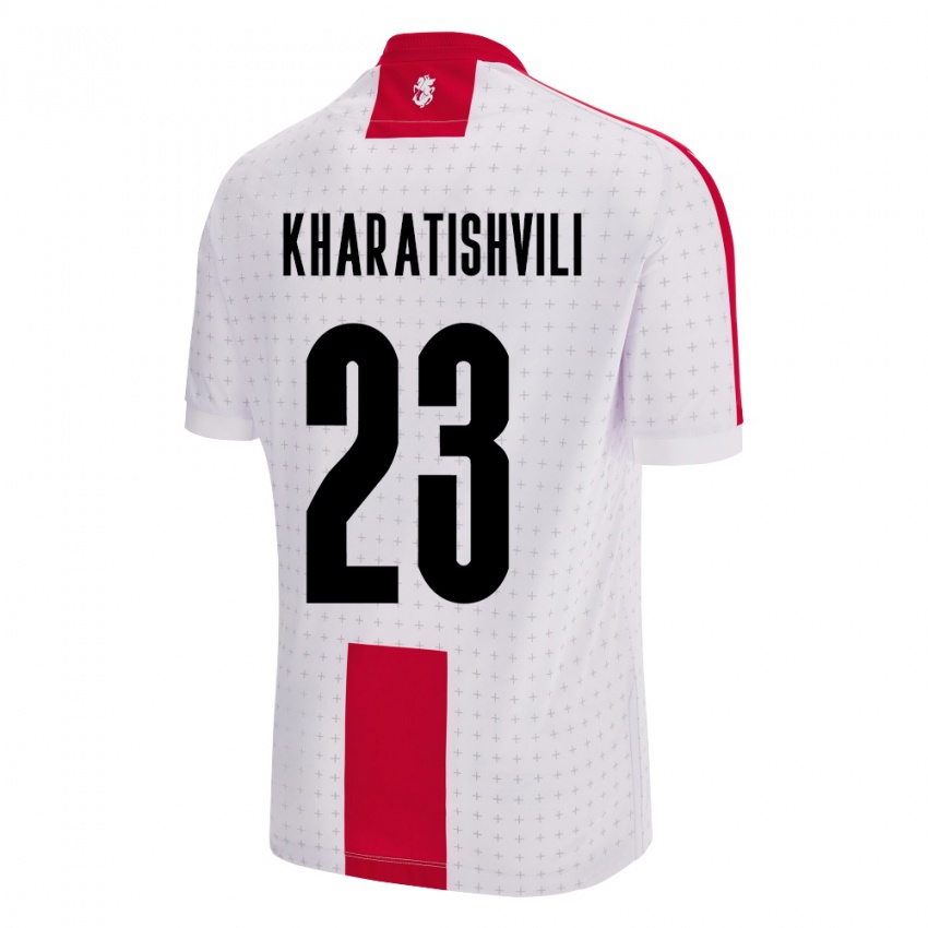 Hombre Camiseta Georgia Luka Kharatishvili #23 Blanco 1ª Equipación 24-26 La Camisa Chile