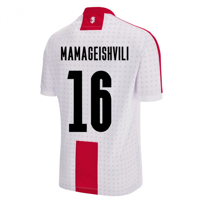 Hombre Camiseta Georgia Gizo Mamageishvili #16 Blanco 1ª Equipación 24-26 La Camisa Chile
