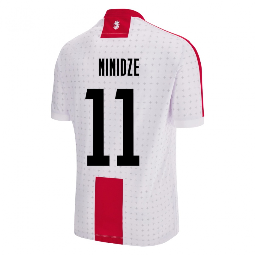 Hombre Camiseta Georgia Nikoloz Ninidze #11 Blanco 1ª Equipación 24-26 La Camisa Chile