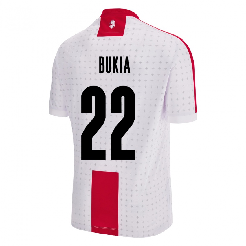 Hombre Camiseta Georgia Davit Bukia #22 Blanco 1ª Equipación 24-26 La Camisa Chile