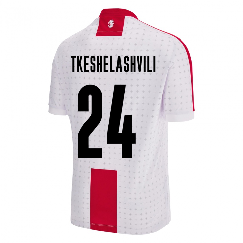 Hombre Camiseta Georgia Amiran Tkeshelashvili #24 Blanco 1ª Equipación 24-26 La Camisa Chile