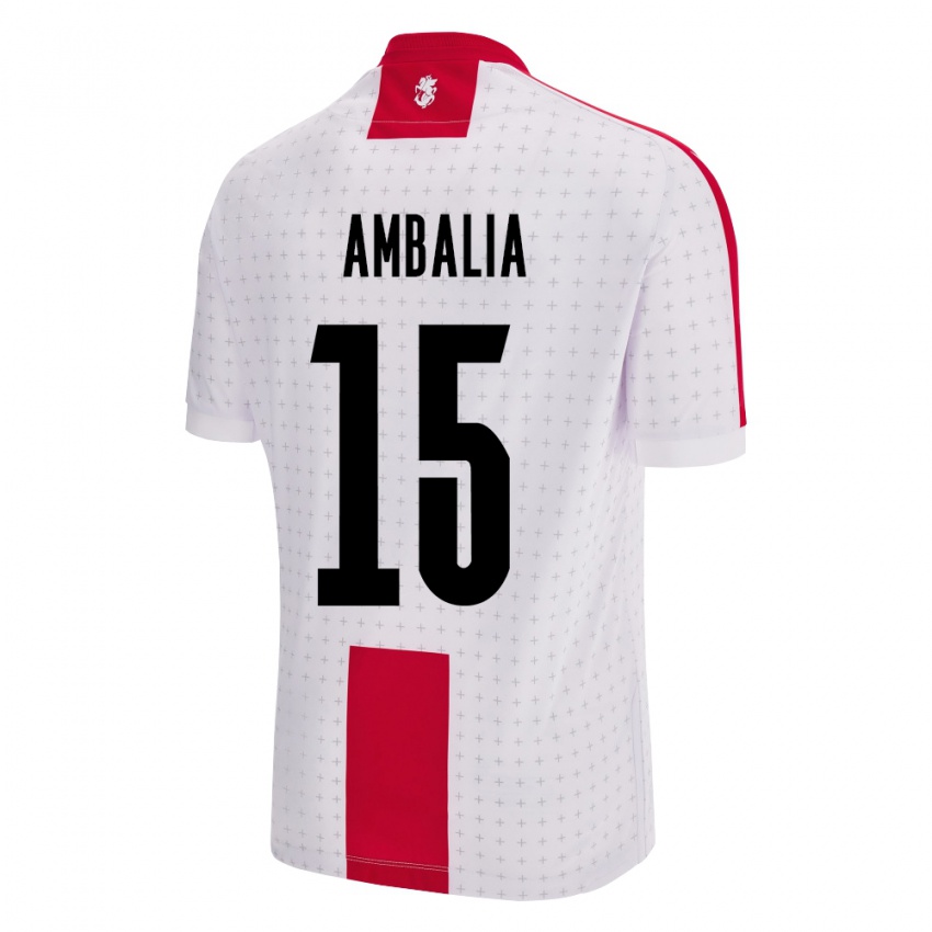 Hombre Camiseta Georgia Tinatin Ambalia #15 Blanco 1ª Equipación 24-26 La Camisa Chile