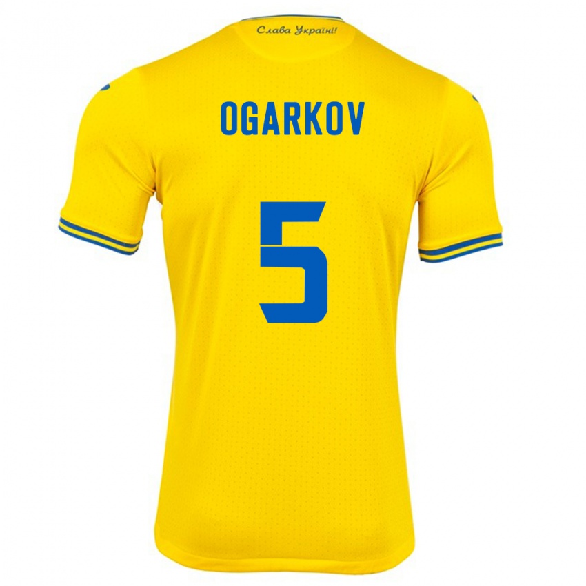 Hombre Camiseta Ucrania Mykola Ogarkov #5 Amarillo 1ª Equipación 24-26 La Camisa Chile