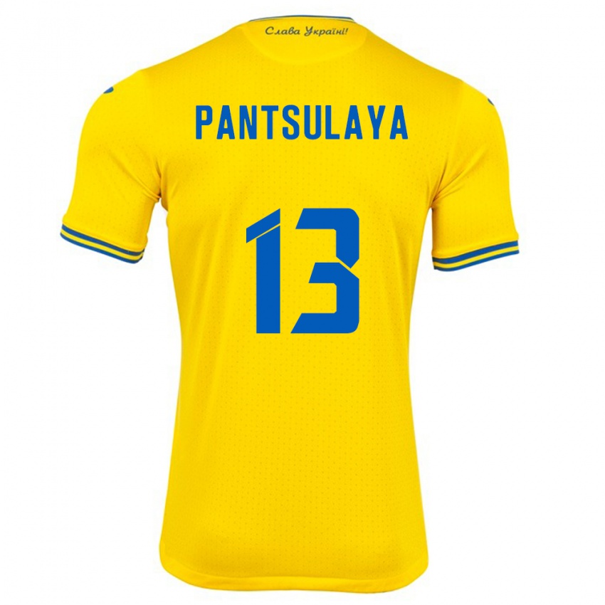 Hombre Camiseta Ucrania Natiya Pantsulaya #13 Amarillo 1ª Equipación 24-26 La Camisa Chile