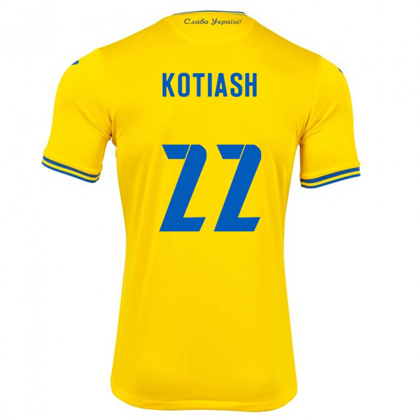 Hombre Camiseta Ucrania Iryna Kotiash #22 Amarillo 1ª Equipación 24-26 La Camisa Chile