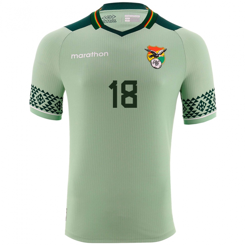 Hombre Camiseta Bolivia Fernando Nava #18 Verde Claro 1ª Equipación 24-26 La Camisa Chile