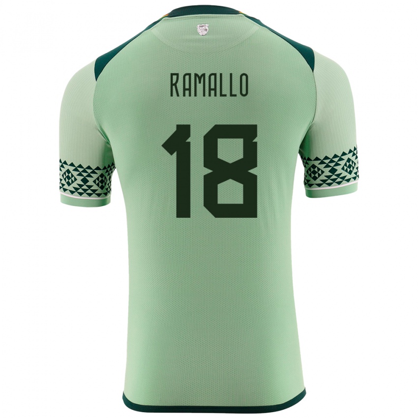 Hombre Camiseta Bolivia Rodrigo Ramallo #18 Verde Claro 1ª Equipación 24-26 La Camisa Chile