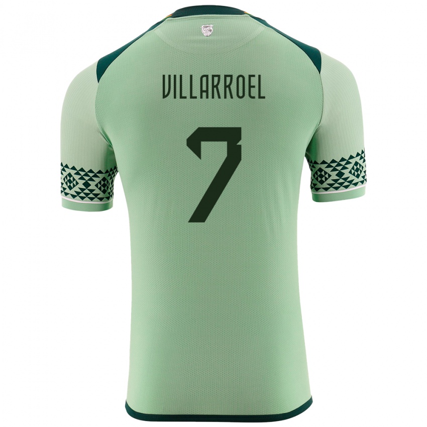 Hombre Camiseta Bolivia Miguel Villarroel #7 Verde Claro 1ª Equipación 24-26 La Camisa Chile