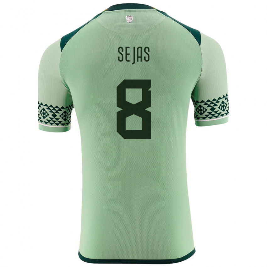 Hombre Camiseta Bolivia Carlos Sejas #8 Verde Claro 1ª Equipación 24-26 La Camisa Chile