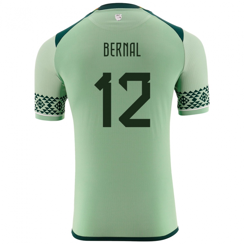 Hombre Camiseta Bolivia Joel Bernal #12 Verde Claro 1ª Equipación 24-26 La Camisa Chile