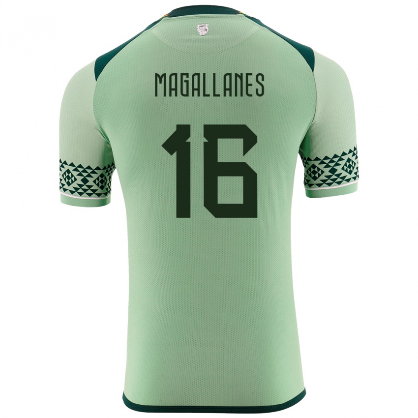 Hombre Camiseta Bolivia Juan Magallanes #16 Verde Claro 1ª Equipación 24-26 La Camisa Chile