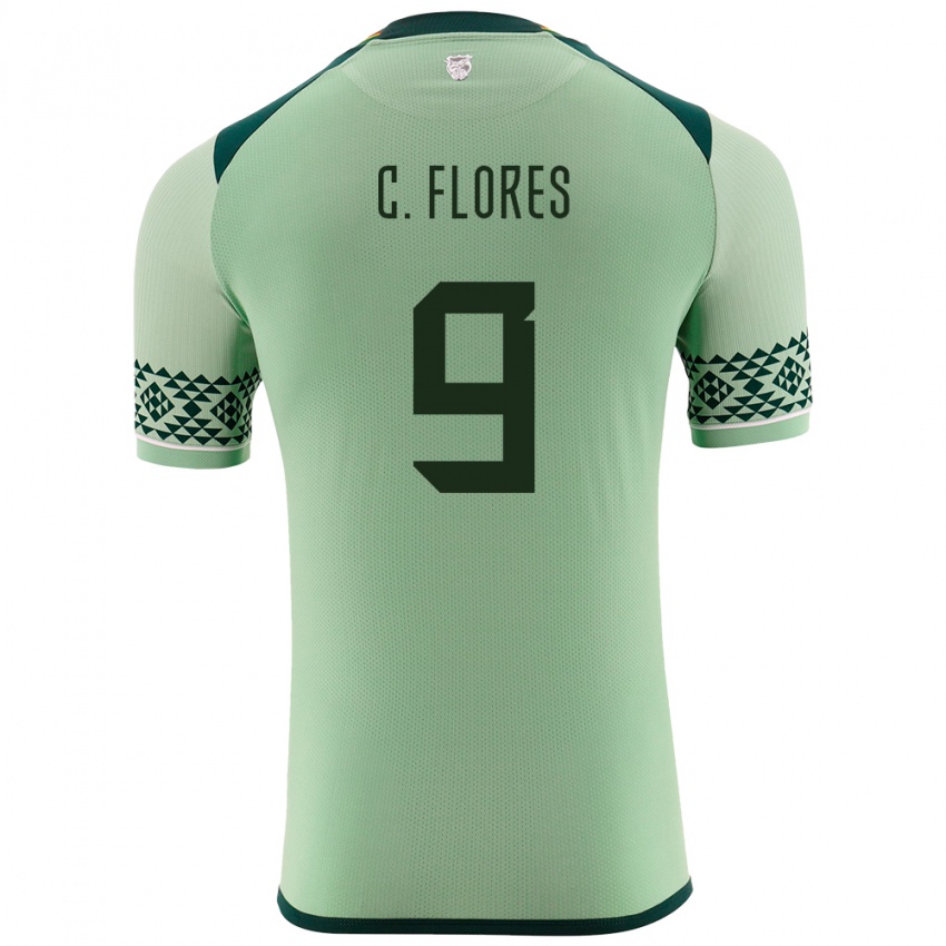 Hombre Camiseta Bolivia Cesar Flores #9 Verde Claro 1ª Equipación 24-26 La Camisa Chile