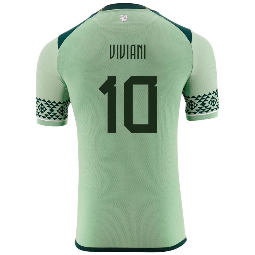 Hombre Camiseta Bolivia Leonardo Viviani #10 Verde Claro 1ª Equipación 24-26 La Camisa Chile
