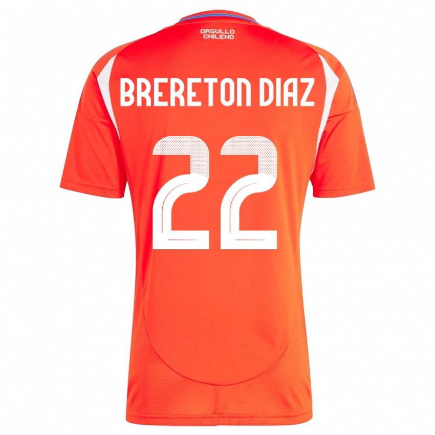 Hombre Camiseta Chile Ben Brereton Díaz #22 Rojo 1ª Equipación 24-26 La Camisa Chile