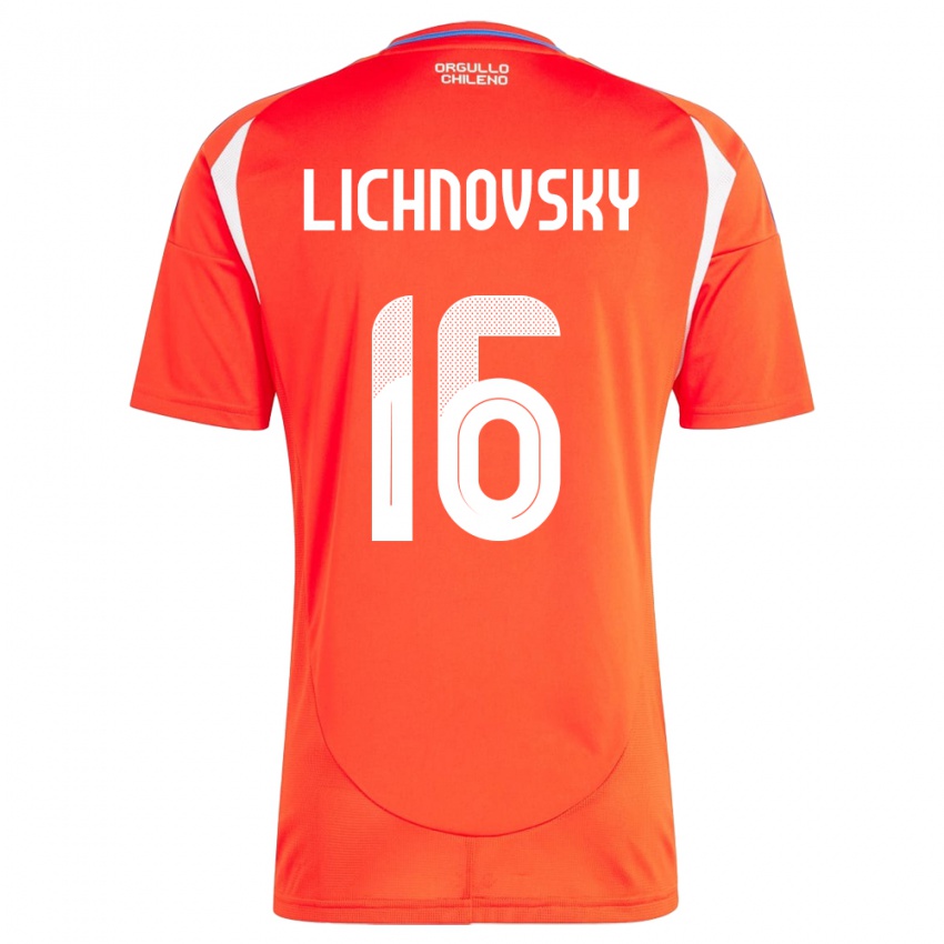 Hombre Camiseta Chile Igor Lichnovsky #16 Rojo 1ª Equipación 24-26 La Camisa Chile