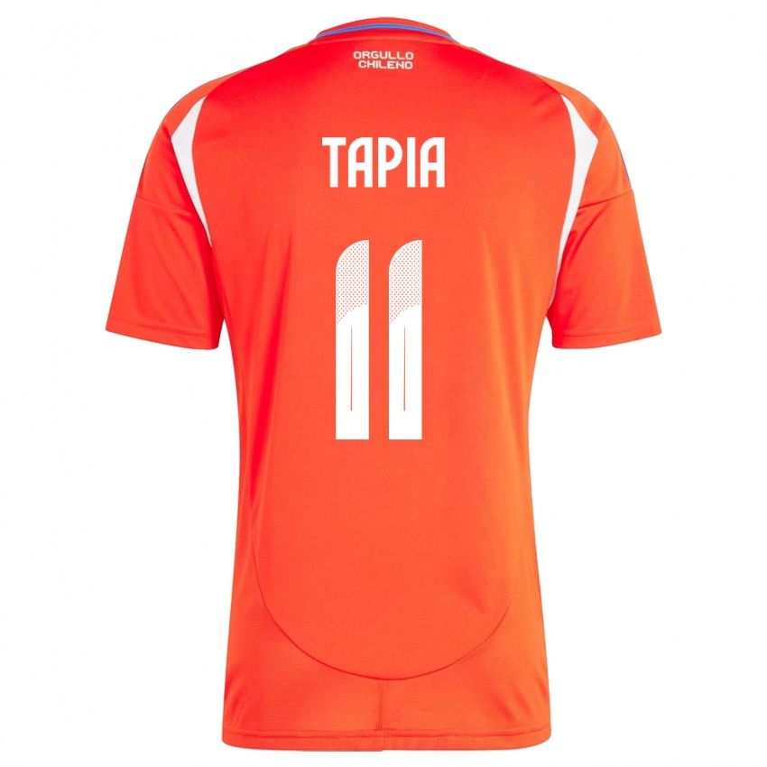 Hombre Camiseta Chile Gonzalo Tapia #11 Rojo 1ª Equipación 24-26 La Camisa Chile