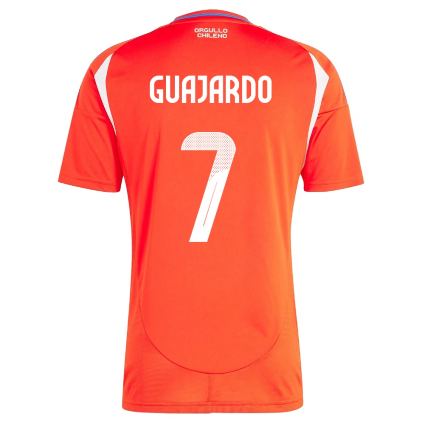 Hombre Camiseta Chile Paolo Guajardo #7 Rojo 1ª Equipación 24-26 La Camisa Chile