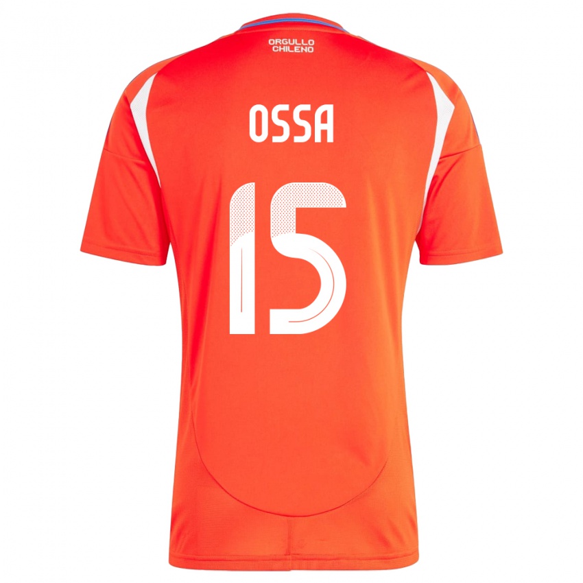 Hombre Camiseta Chile Diego Ossa #15 Rojo 1ª Equipación 24-26 La Camisa Chile