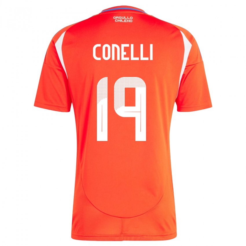 Hombre Camiseta Chile Vicente Conelli #19 Rojo 1ª Equipación 24-26 La Camisa Chile