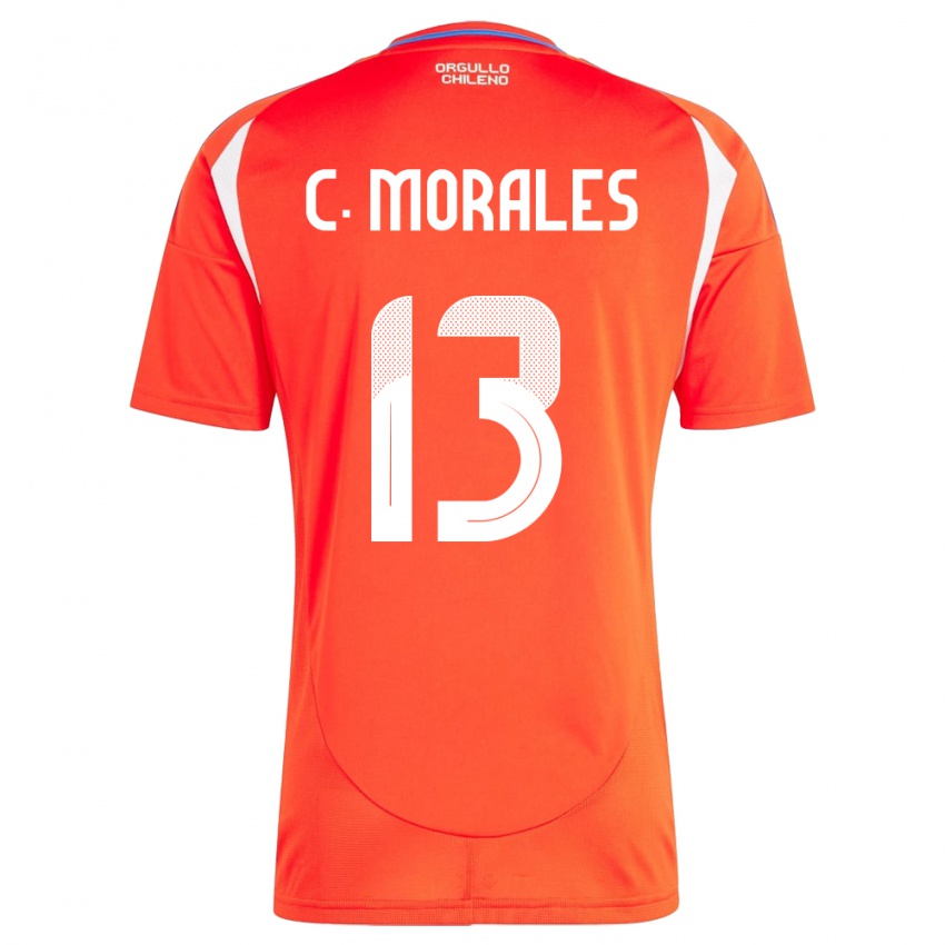 Hombre Camiseta Chile Cristián Morales #13 Rojo 1ª Equipación 24-26 La Camisa Chile