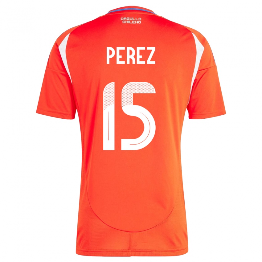 Hombre Camiseta Chile Ignacio Pérez #15 Rojo 1ª Equipación 24-26 La Camisa Chile