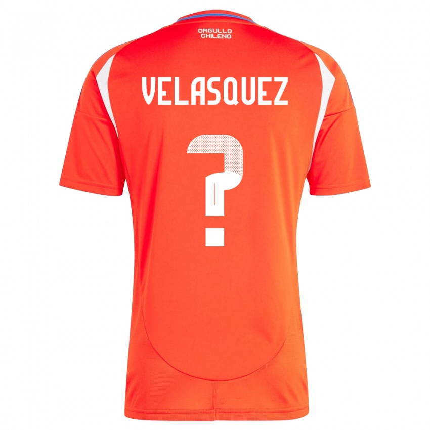 Hombre Camiseta Chile Milovan Velásquez #0 Rojo 1ª Equipación 24-26 La Camisa Chile