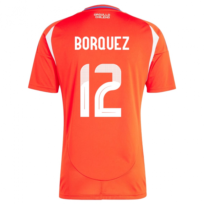 Hombre Camiseta Chile Gabriela Bórquez #12 Rojo 1ª Equipación 24-26 La Camisa Chile