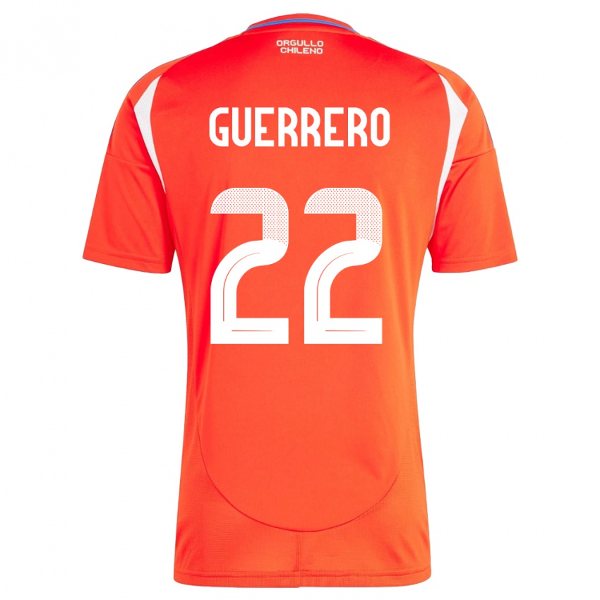 Hombre Camiseta Chile Kathalina Guerrero #22 Rojo 1ª Equipación 24-26 La Camisa Chile