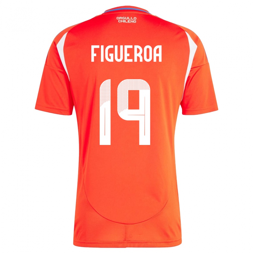 Hombre Camiseta Chile Catalina Figueroa #19 Rojo 1ª Equipación 24-26 La Camisa Chile