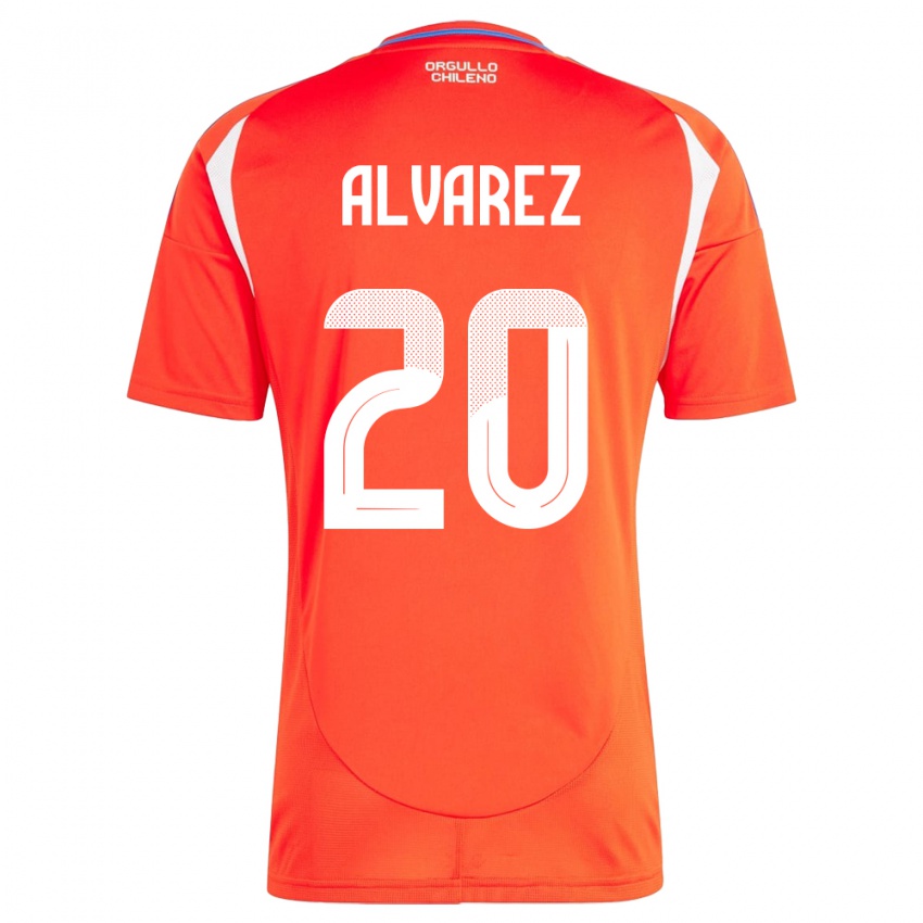 Hombre Camiseta Chile Anaís Álvarez #20 Rojo 1ª Equipación 24-26 La Camisa Chile