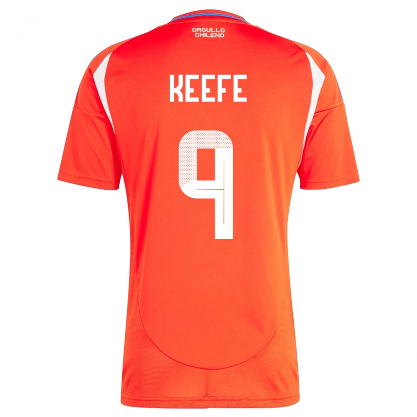 Hombre Camiseta Chile Sonya Keefe #9 Rojo 1ª Equipación 24-26 La Camisa Chile