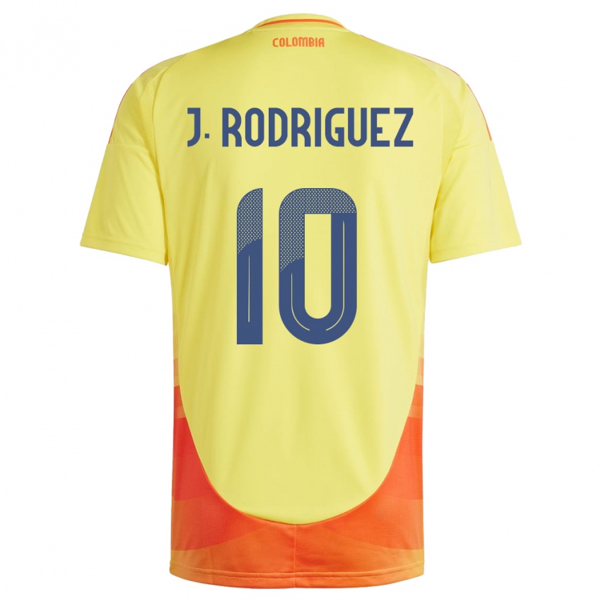 Hombre Camiseta Colombia James Rodríguez #10 Amarillo 1ª Equipación 24-26 La Camisa Chile