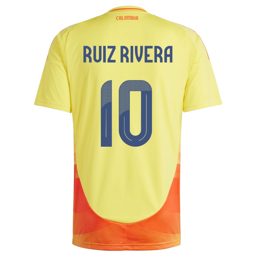 Hombre Camiseta Colombia Daniel Ruiz Rivera #10 Amarillo 1ª Equipación 24-26 La Camisa Chile