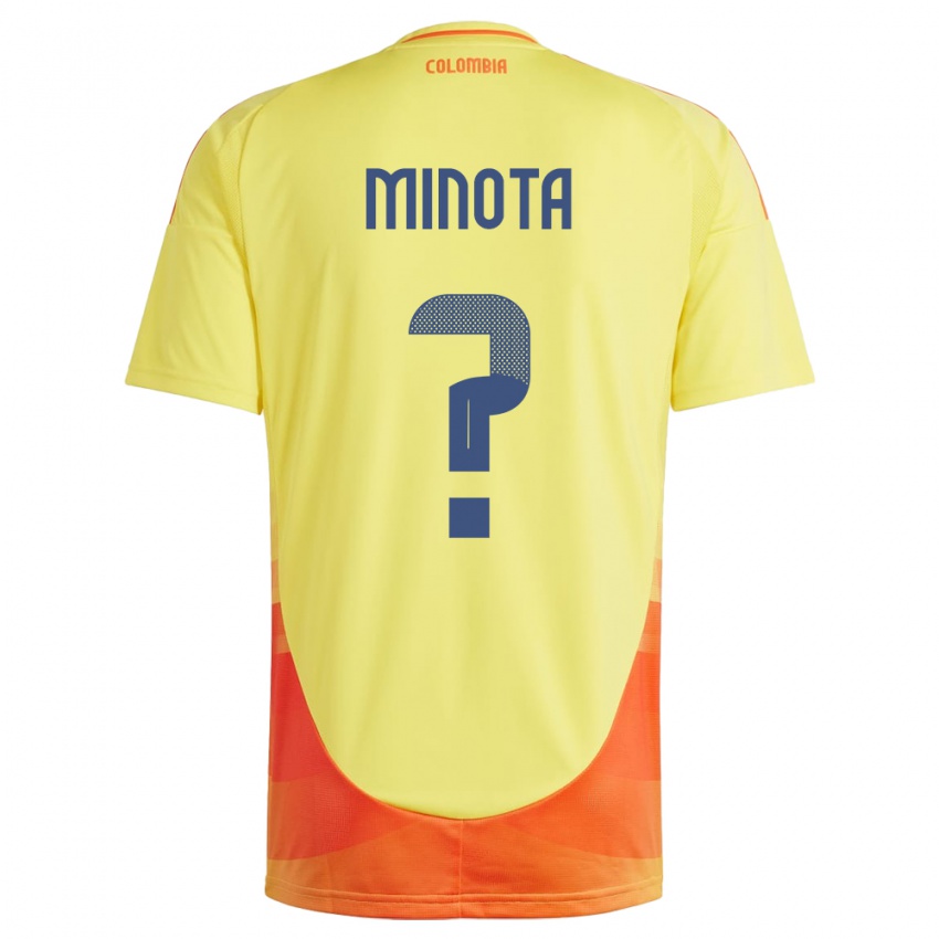 Hombre Camiseta Colombia Víctor Minota #0 Amarillo 1ª Equipación 24-26 La Camisa Chile