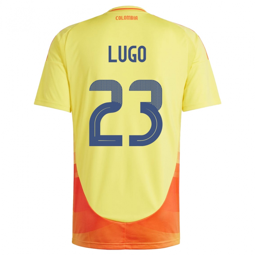 Hombre Camiseta Colombia Michelle Lugo #23 Amarillo 1ª Equipación 24-26 La Camisa Chile