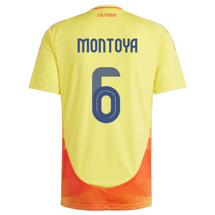 Hombre Camiseta Colombia Daniela Montoya #6 Amarillo 1ª Equipación 24-26 La Camisa Chile